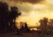 Albert Bierstadt An Indian Encampment oil painting